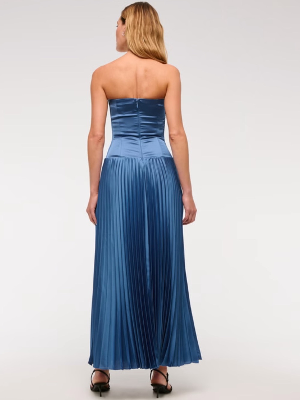 Abercrombie & Fitch Giselle Drop Waist Maxi Dress in Dutch Blue, SMALL PETITE - Picture 4 of 10